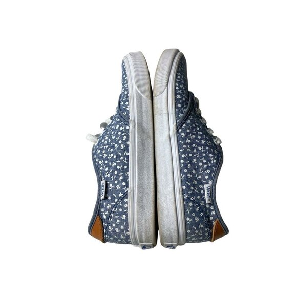 VANS Women's Shoes 7 Blue White Floral Print Lace Up Canvas Low Top Low Top - Picture 8 of 10